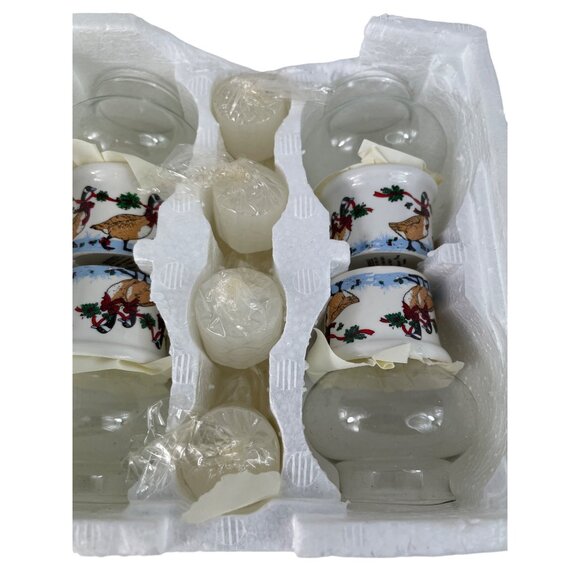 Vintage Potpourri Press Set of 4 Mini Dining Lites/Candle Holders Canada Goose - Picture 5 of 16